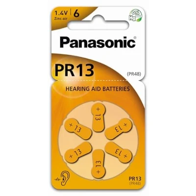 Abbildung von Panasonic PR13 Hörgerätebatterien, 30 Stück (5 x 6) orange, 1,4V Zink Luft, PR48