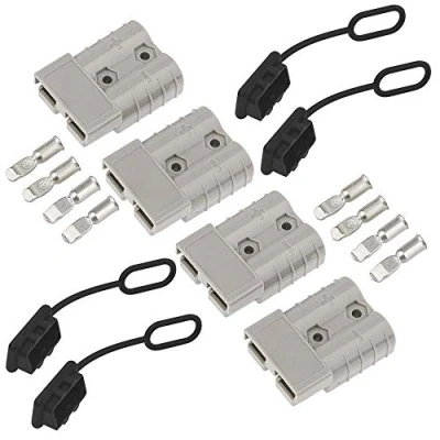 Abbildung von GTIWUNG Batterieanschluss 50A 600V Stecker, Anhängerkupplung für Seilwinde, Quick Connect Batterie Akku Steckverbinder Schnellanschluss Stecker mit Staubschutzkappen Auto, Wohnmobil, Wohnwagen