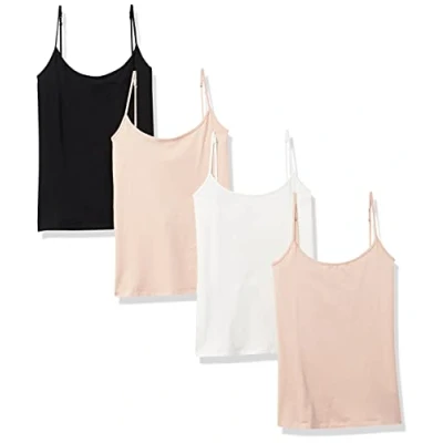 Abbildung von Amazon Essentials Damen Mieder mit schmaler Passform, 4er Pack, Beige/Weiß/Schwarz, XL