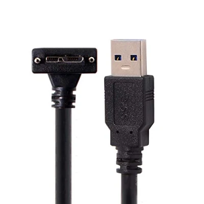 Abbildung von chenyang USB 3.0 auf Micro B Datenkabel mit Schraubbefestigung für Industriekamera 90 Degree Down Angled 3.0M