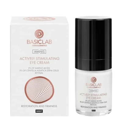 Abbildung von BasicLab Dermocosmetics Anti Falten Augencreme 18 ml Nachtcreme, Für Männer und Frauen, Augenlider, reife Haut