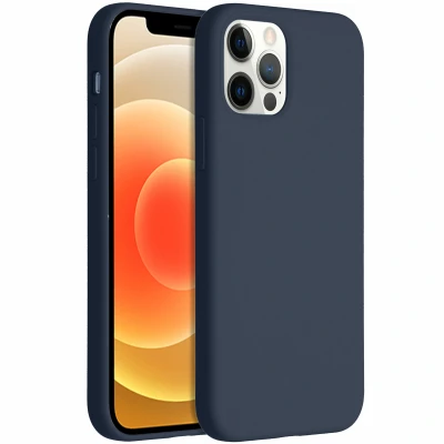 Abbildung von Apple iPhone 12 Pro Hülle Silikon Accezz Soft Case/Backcover Handyhülle Dunkelblau