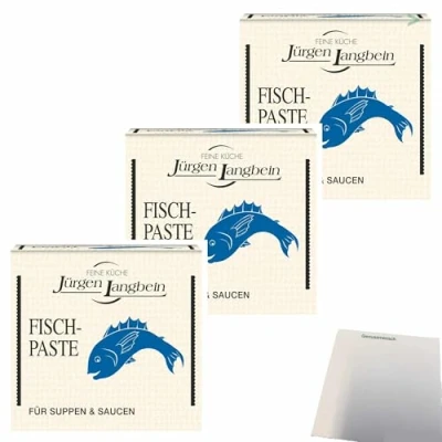 Abbildung von Jürgen Langbein Fisch Suppen Paste 3er Pack (3x50g Packung) + usy Block