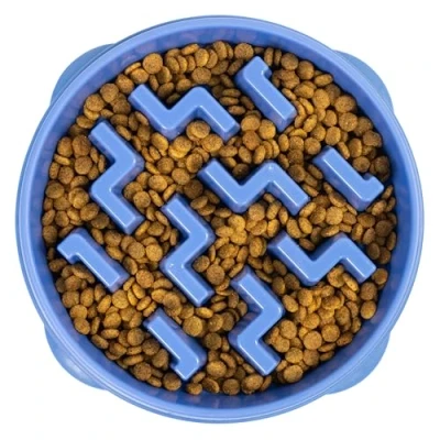Abbildung von Outward Hound Fun Feeder in Blau L für Welpen alle Hunde Trockenfutter Nassfutter Barf langsames fressen