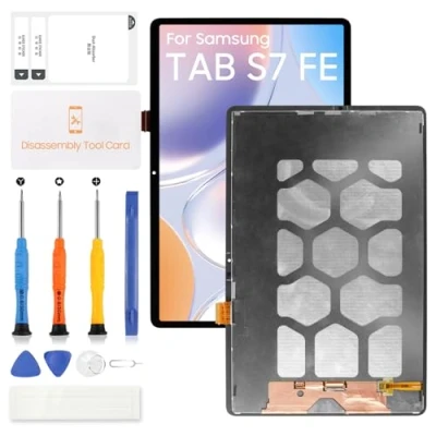 Abbildung von Ersatz LCD Bildschirm für Samsung Galaxy Tab S7 FE T730 SM T733 T736 12,4 Zoll Display Touchscreen Digitizer Montagesets Schwarz