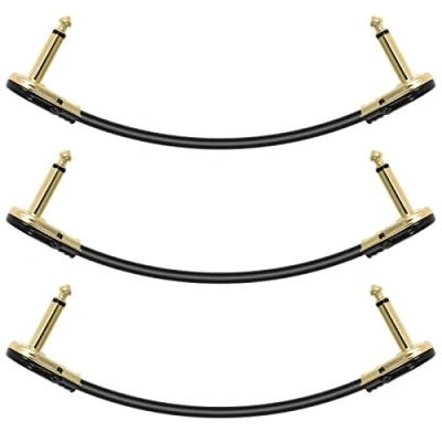 Abbildung von Colexy Patch Kabel 30cm Gitarren Klinkenpatchkabel Geräuschlos für Gitarreneffekte, 6,35 mm Effektpedal Gitarre/Bass Effektpedale (3er Pack)