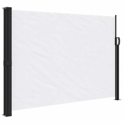 Abbildung von vidaXL Seitenmarkise, Sichtschutz Ausziehbar, Windschutz Sonnenschutz für Garten Balkon Terrasse, Seitenrollo Seitenwandmarkise, Weiß 140x500cm