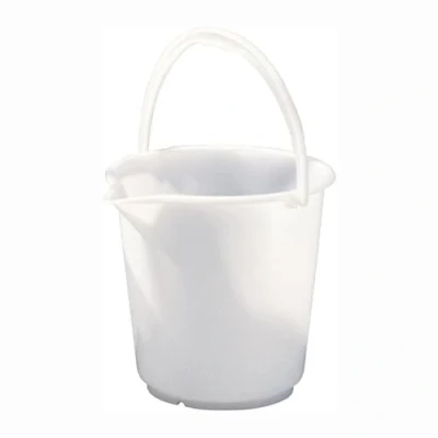 Abbildung von hünersdorff 942100 Industrie Eimer 17 L rund mit Ausguss, HD PE, natur, Made in Germany, Naturfarben