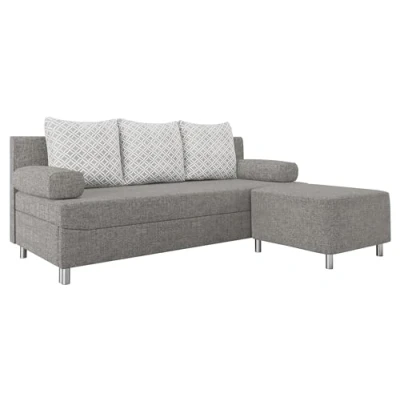 Abbildung von Mirjan24 Schlafsofa Dover, Sofa mit Bettkasten und Schlaffunktion, Bettsofa, Farbauswahl, Schlafcouch Chromfüße, Couch, Couchgarnitur (Schlafsofa Polsterhocker, Lux 05 + Evo 32)