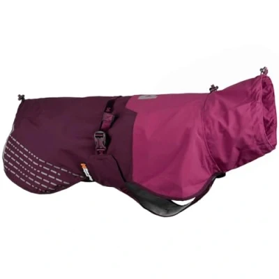 Abbildung von Non stop dogwear Fjord Raincoat, wasserdichter Regenmantel für Hunde, verstellbar und atmungsaktiv mit Reflektstreifen, Leinenöffnungen Beinschlaufen, Lila mittlere Hunde (Lila, 50)