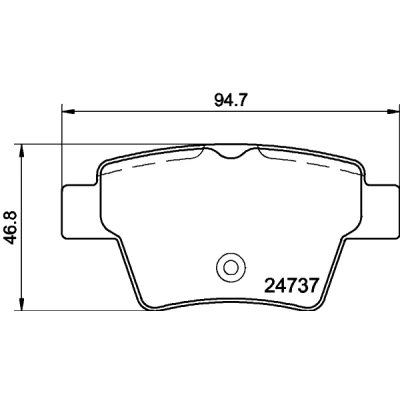 Abbildung von HELLA 8DB 355 013 851 Bremsbelagsatz nicht für Verschleißwarnanzeiger vorbereitet mit Bremssattelschrauben Zubehör PEUGEOT: 207 Schrägheck, CC
