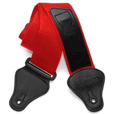 Abbildung von TIGER STP2 RD Nylon Gitarrengurt für Akustische, Klassische, Elektrische und Bassgitarren Rot