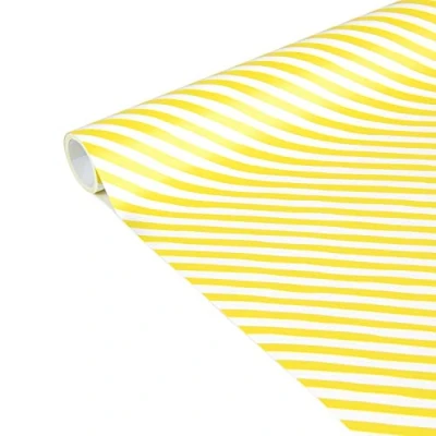 Abbildung von Clairefontaine 223861C Rolle Geschenkpapier Excellia Tiny Rolls, 5m x 35 cm, 80g, 1 Rolle, Streifen Gelb