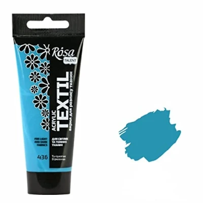 Abbildung von Krevo Art Stoffmalfarben Stofffarben Waschfest Textilfarbe türkis Acrylfarbe auf Wasserbasis 60ml Tube waschmaschinenfest zum Fixieren Intensiv deckend für helle und dunkle Stoffe