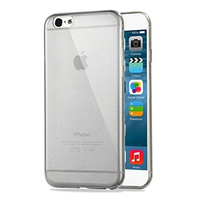 Abbildung von wortek TPU Silikon Case kompatibel mit iPhone 6 Plus / 6S Schutz Hülle Grau