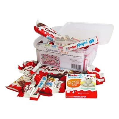 Abbildung von Süßigkeiten Mix Party Box mit Ferrero Kinder Spezialitäten, 1er Pack (1 x 640g)
