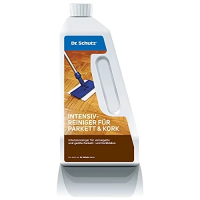 Abbildung von Dr. Schutz Intensivreiniger 750 ml für Parkett &amp; Kork Parkettreiniger löst hartnäckigen Schmutz und Fettflecken von versiegelten, geölten, gewachsten Böden Holzboden Reiniger Reinigung