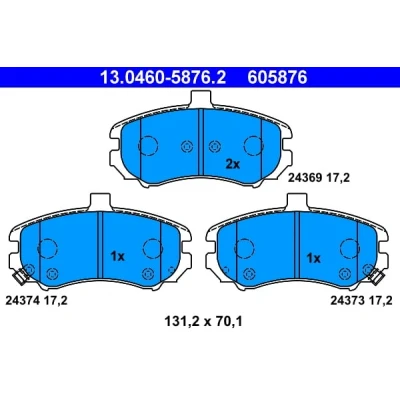 Abbildung von ATE 13.0460 5876.2 Bremsbelagsatz mit akustischer Verschleißwarnung HYUNDAI: Elantra III Schrägheck, Limousine