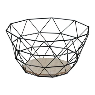 Abbildung von relaxdays Obstschale Obstkorb Gitter Design, Eisen, Schwarz