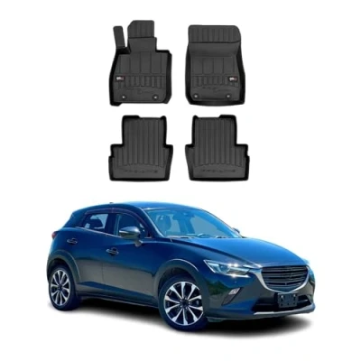 Abbildung von OMAC Gummi Fußmatten kompatibel mit Mazda CX 3 2015 2024 Premium TPE Automatten Schwarz 4X