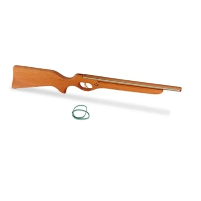 Abbildung von BestSaller 1221 Flinte Gewehr aus Holz mit Funktion (schießt Gummis), 63 cm, Natur (1 Stück)
