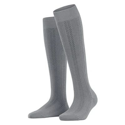 Abbildung von FALKE Damen Kniestrümpfe Knit Caress, Nachhaltige Biologische Baumwolle Wolle, 1 Paar, Grau (Grey 3208), 39 42