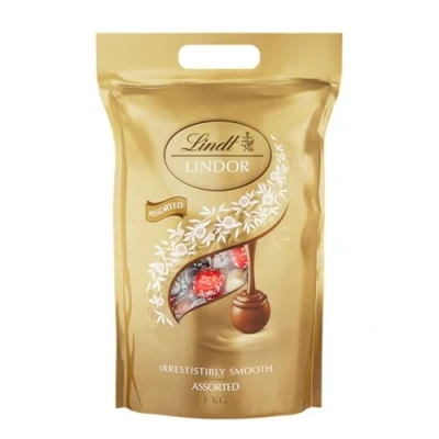 Abbildung von Lindt LINDOR Schokoladen Kugeln Klassische Mischung ca. 80 (Vollmilch, Weiß, Dunkel 60%, Haselnuss) Großpackung, 1kg