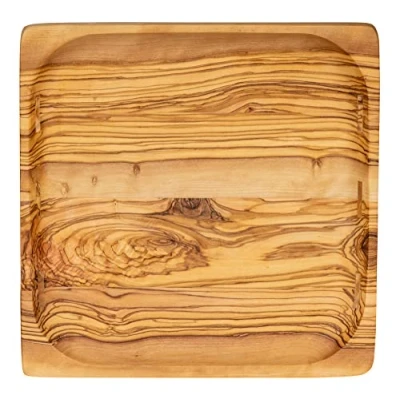 Abbildung von Holzschale Olivenholz ca. 20x20cm Schale Holz Dekoschale Natur Unikat Tischdeko Brotschale Snackschale
