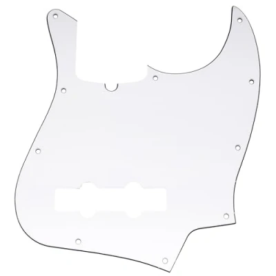 Abbildung von Musiclily Pro 10 Löcher J Bass Pickguard Schlagbrett für 4 Saiter American Jazz Bass, 3 lagig Weiß