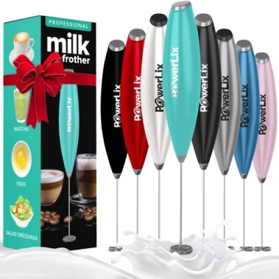 Abbildung von PowerLix Milchaufschäumer Stab ohne Ständer Elektrischer Milchschäumer 15 20s, 19000 U/min Batteriebetriebener Milk Frother für Kaffee, Latte, Cappuccino, heiße &amp; kalte Schokolade