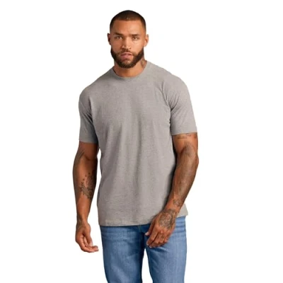 Abbildung von True Classic Herren T Shirt mit Rundhalsausschnitt und kurzen Ärmeln, 1er Pack Hellgrau Meliert, L