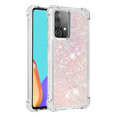 Abbildung von KBIKO zxl Kompatibel mit Samsung Galaxy A52 5G Glitzer Hülle,Mädchen Glitzern Handyhülle,Paillette Flüssigkeit Clear Silikon Schutzhülle für 4G / 5G.Silver Pink YBL
