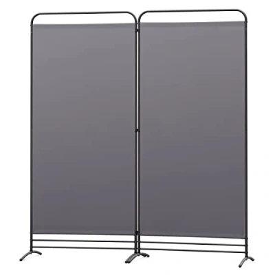 Abbildung von Angel Living Paravent 2 Teilig Klappbar Raumteiler Freistehend Sichtschutzwand Stellwand Trennwand Sichtschutz für Büros, Balkon,Schlafzimmer,Außengarten, 162cm x 180cm Grau