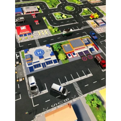 Abbildung von SkippiDoo Kinderteppich Straßenteppich Spielteppich Kinderzimmer Teppich Autoteppich, rechteckig, Höhe: 5 mm, keine sich wiederholende Motive, Antirutsch