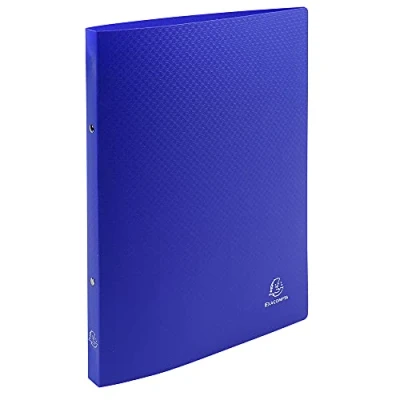 Abbildung von Exacompta 54162SE Ringbuch aus PP 500Mu mit 2 Ringen 15 mm, Rücken 20 blickdicht für Format DIN A4, 5er Pack, blau