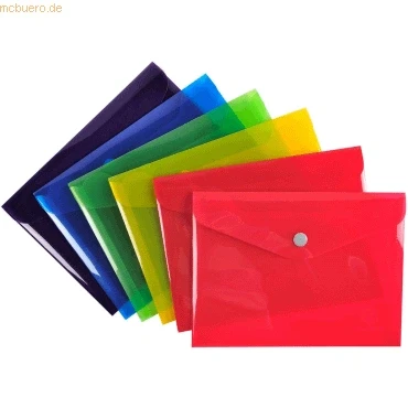 Abbildung von Exacompta 34410E Hülle Iderama mit Druckknopfverschluss aus flexiblem Kunststoff DIN B6 1 Stück Zufallsfarbe ideal für Büromaterial und Accesoires Federtasche Dokumentenmatte Etui