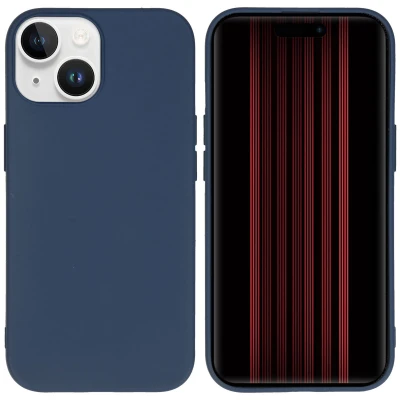Abbildung von Apple iPhone 15 Hülle Silikon iMoshion Soft Case/Backcover Handyhülle Dunkelblau