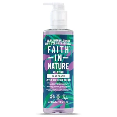 Abbildung von Faith In Nature Natürliche Lavendel Geranien Handwaschlotion, Beruhigend, Vegan und Frei von Tierversuchen, Ohne SLS Oder Parabene, 400ml