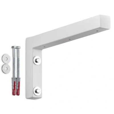 Abbildung von SO TECH® Wandregalhalter Wandkonsole in L Form robuste Regalkonsole zur Wandmontage, 1 tlg., 300 x 150 30 mm, Waschtischkonsole weiß matt