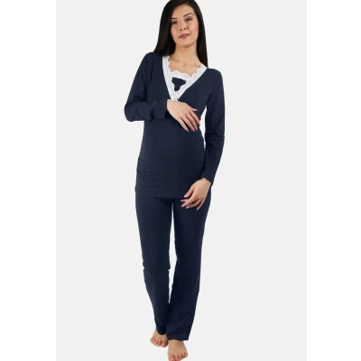 Abbildung von M.M.C. SET Nachtwäsche Set, Damen, Größe: XL, Dunkelblau
