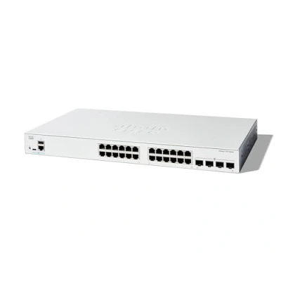 Abbildung von Cisco Catalyst 1300 24T 4G Managed Switch, 24 Port GE, 4 x 1 GE SFP, eingeschränkter Lebenszeitschutz (C1300 4G)