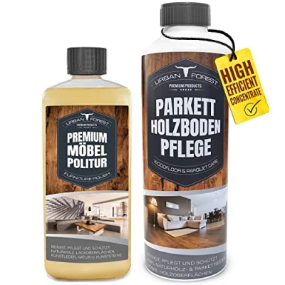 Abbildung von SPARSET Holz Öl farblos für Möbel Pflege + Bodenreiniger Parkett &amp; Bodenpflege Profi von URBAN FOREST MADE IN GERMANY