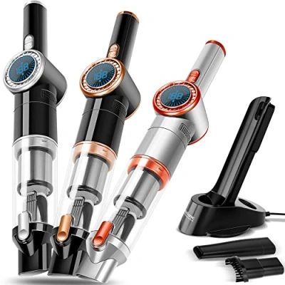 Abbildung von TurboTronic by Z Line Handstaubsauger 15 kpa, 26 Min. Laufzeit, ultra Leichtgewicht Boden Staubsauger, 90 W, beutellos, kabelloser Sofa Couch Tisch Handsauger mit Ladestation