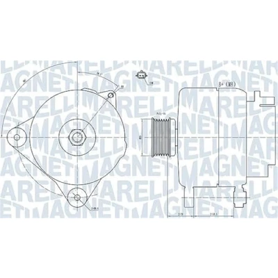 Abbildung von MAGNETI MARELLI 063731887010 Lichtmaschine 14V 120A RENAULT: CLIO 3, MEGANE 2 Coupe Cabriolet, 3 Grandtour