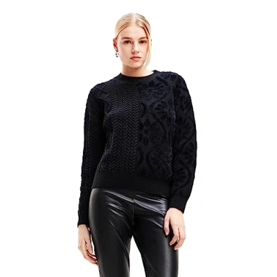 Abbildung von Desigual Strickpullover, Damen, Größe: Large, Black