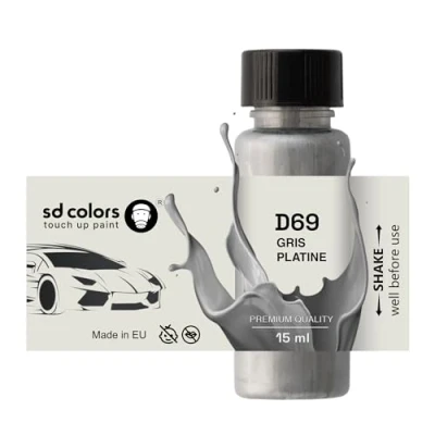 Abbildung von SD COLORS Gris Platine D69 Ausbesserungslack, 15 ML, Reparatur Pinsel, Farbcode Grau (Farbe)