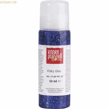 Abbildung von 6 x Knorr prandell Glitzerfarbe Flaky Glue 50ml dunkelblau