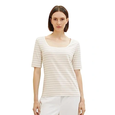 Abbildung von TOM Tailor Tshirt print, Damen, Größe: Medium, Grey/offwhite