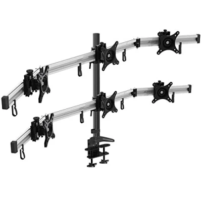 Abbildung von HFTEK 6 Fach Monitorarm Tischhalterung für Monitore von 15 bis 27 Zoll VESA 75/100 (MP260C L)