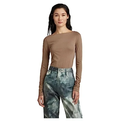 Abbildung von G STAR RAW Damen Boat Slim Top, Braun (deep walnut D22754 D266 B743), S